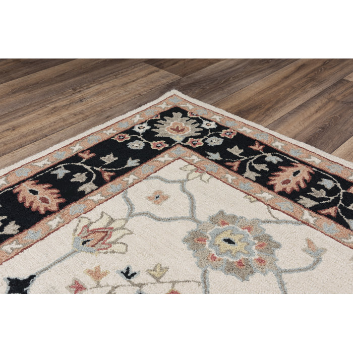 Bernard Handmade Wool Beige/Black/Light Pink/Gray Rug & Reviews Birch